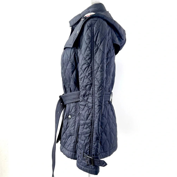 BURBERRY BRIT || Finsbridge Diamond Quilted Puffer Jacket Navy Blue Check Medium - Picture 8 of 16